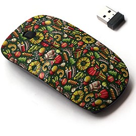 2.4G Wireless Mouse with Cute Pattern Design for All Laptops and Desktops with Nano Receiver - Cartoon Cute xmass
