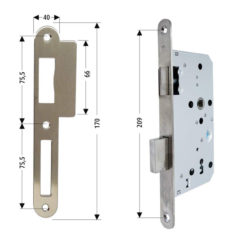 Felgner Profile Cylinder Door Mortice Lock, Lock Case Made of