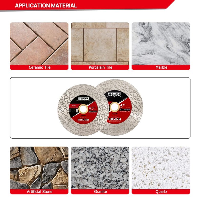 DT-DIATOOL Diamond Blade 5 Inch 125mm for Cutting Porcelain Tile