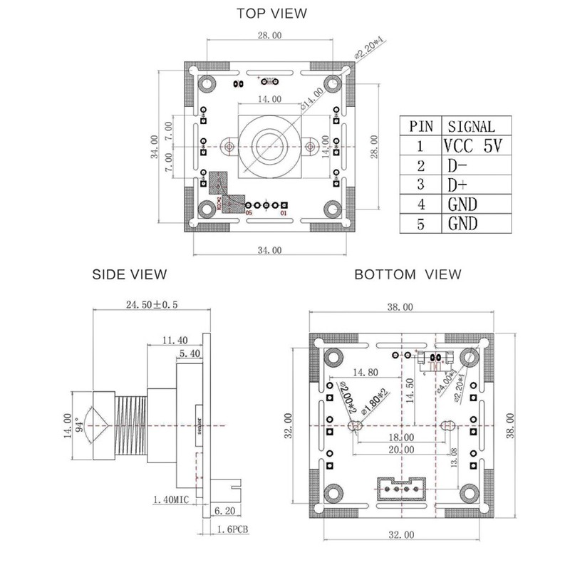 USB Camera Module 2MP Color Global Shutter 120FPS High Speed