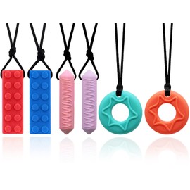 YCQYNHQ Collar Mordedor Sensorial 6pcs,Collares Masticables para Niños Sensoriales,Adecuados para Niños y Niñas con Autismo, Mordedores sin BPA para Bebés y Niños Pequeños en Fase de Dentición