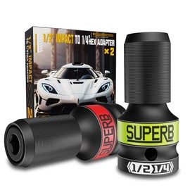 Skrweax Impact Wrench Adapter 2 Pieces 1/2" to 1/4" Socket Converter Quick Change Chuck for Impact Wrench