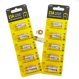 23A 12V Alkaline Batteries, 10 Pack, Compatible with Doorbells and Remote Controls