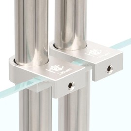 LINLAN 2 Pieces 18.5mm Aluminum Alloy Aquarium Clamp with Anti-Overflow Groove for Filter Inlet and Outlet Pipes in Rimless Aquariums