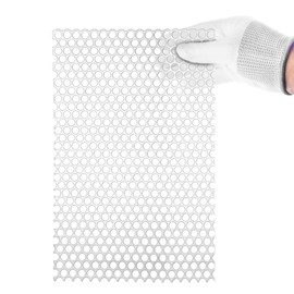 Perforated Metal Sheet, 15.7" x 7.9" Perforated Stainless Steel Sheet, 0.2" Hole, 0.0375" Thickness Perforated Sheets, 304 Stainless Steel Expanded Metal Mesh Plate