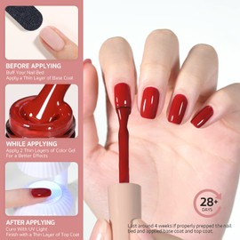 GAOY Ruby Red Gel Nail Polish, 16ml Soak Off UV Light Cure Gel Polish for Nail Art DIY Manicure at Home, Color 1154