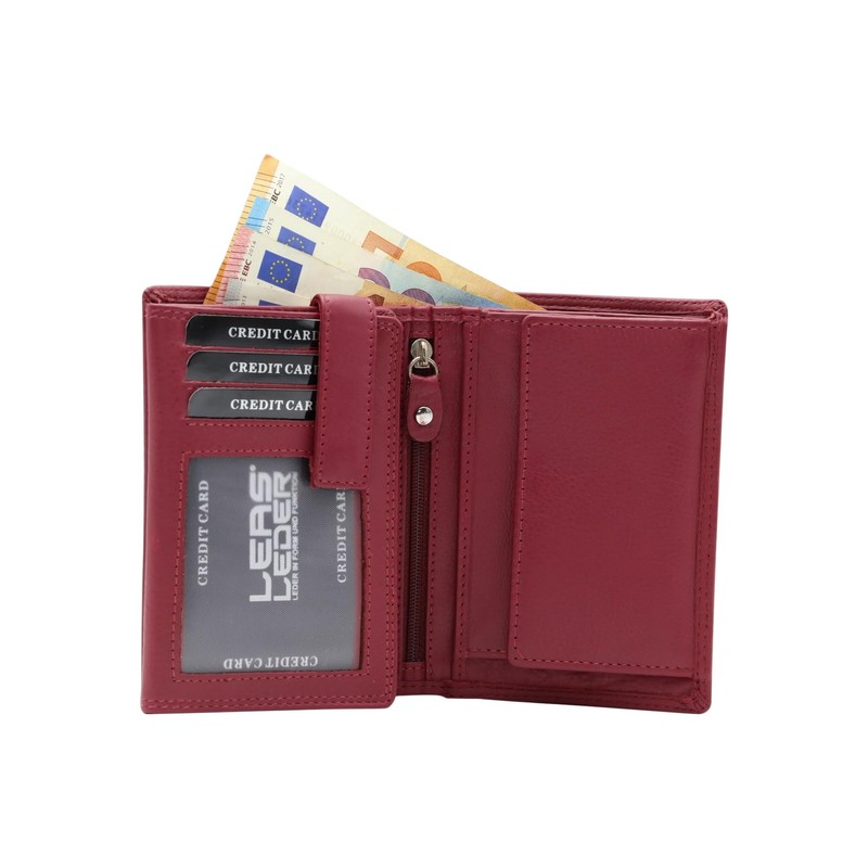 Leather Boxed Style wallet LEAS, red/cherry - ''LEAS Special Edition''