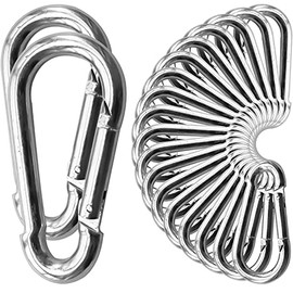 50Pack Heavy Duty Snap Hooks M8 5/16" Carabiner Clips 3Inch Zinc-Galvanized Steel Spring Clips Chain Quick Links Safety Connector for Hammock Swing Fitness Gym Outdoor Supplies Boating