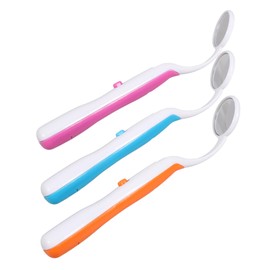 Mobestech 3pcs Led Oral Examination Mirrors Fog Inspection Tools for Oral Care Orange Pink Light Blue for Clinics and Home Use