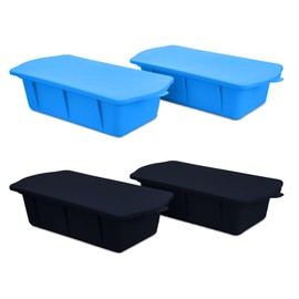 SILKORA - Extra Large Ice block Mold, Shape 2,5 Lbs Ice Bricks, 4Pcs Large Ice molds with Lids for Stackings Ice Bath, Silicone Ice Cube Molds for Cold Plunge and Kitchen.