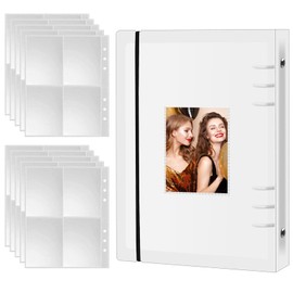 Hoxfly A5 Binder Photo Card Album, 3 Inch Kpop Photo Album Holder, Photocard Binder Kpop, Pack of 10 Photo Sleeves Photo Clear Pockets, 6 Ring Binder Photocard Binder, Plastic Binder, Waterproof