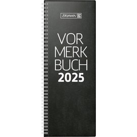 BRUNNEN Notebook Model 784 (2025), 1 Page = 2 Days, 108 × 297 mm, 192 Pages, Plastic Cover Reinforced with Hard Film, Black