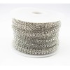 AEAOA 3 Rows 1 Yards Crystal Rhinestone Close Chain Trim