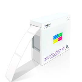 Square Color Coding Labels 3 inch x 1 inch - Rectangle White Adhesive Color File Folder Stickers 250 Pack Per Roll in Dispenser Box