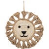 Natural Hanging Cartoon Lion Face Plaque 25cm Macrame Wall Nursery