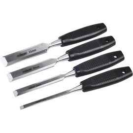 Hochste Wood Chisel Set Window Scraper, Woodworking Carving Carpentry Split Edge Hand Tools Black 4 Pack Set