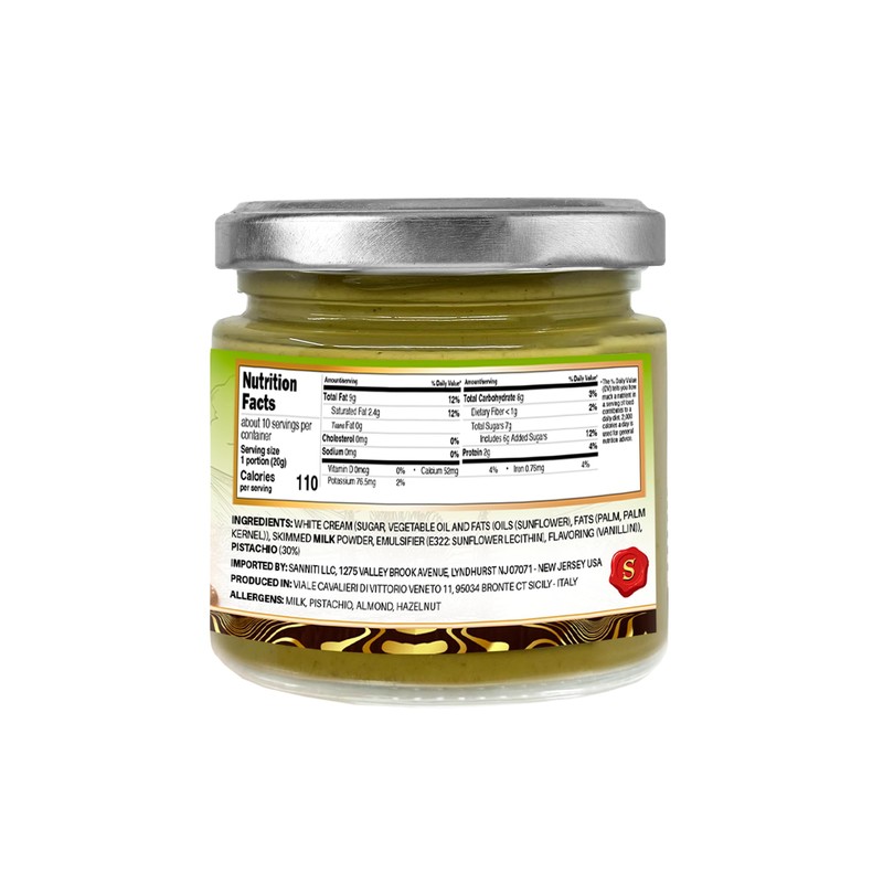 Sanniti Pistachio Butter, 6.7 oz – Creamy Pistachio Spread Made