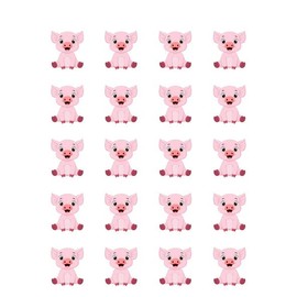 1.875" Round Pre-Cut Cute Pig Edible Image Cupcake Toppers!