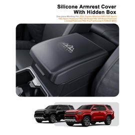 2025 4Runner Center Console Armrest Cover - One-Piece Molding Silicone Center Console Armrest Cover with Hidden Storage Box for 2025 Toyota 4Runner Accessories Silicone