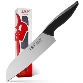 Chef Knife, 7IN Ultra Sharp Professinal Santoku Knife,German High Carbon Stainless Steel kitchen knives with Ergonomic Handle Design,Kitchen essentials for Chopping Vegetable and Cooking