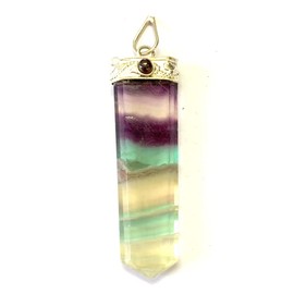 crystalmiracle Fluorite 2" Pendant Garnet Bead Crystal Healing Gemstone Fashion Accessory Handcrafted