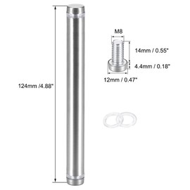 uxcell 1/2 Dia x 4-7/8"(12x124mm) Double Head Standoff Screws Acrylic Glass Nails 6pcs