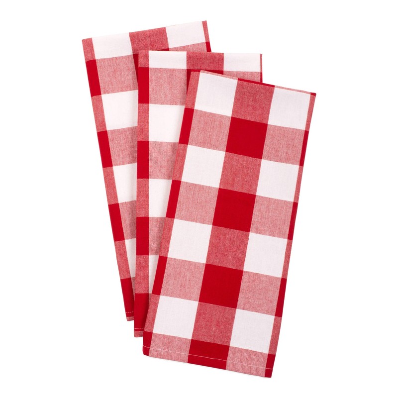 DII CAMZ11236 Cotton Buffalo Check Plaid Dish, Monogrammable Oversized Kitchen