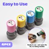4 Pack Martini Stamp,4 Colors Premium Plastic Self Inking Rubber