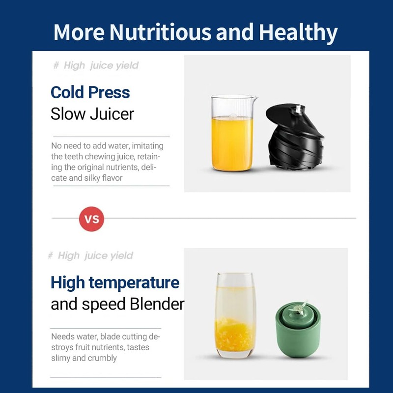 Joydeem Compact Masticating Juicer Machines, 400ml(14oz) Cold Press Slow Filter