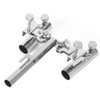 AntiRotary Stainless Steel Double Fishing Rod Holder Stepless FineTuning Fishing