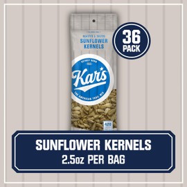 Kar’s Nuts Roasted & Salted Sunflower Kernels, 2.5 oz Individual Snack Packs – Bulk Pack of 36, Gluten-Free Snacks