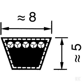 Optibelt 8 x 475 VB S=C Plus 8 Classic V-Belts, DIN 2215, 475 mm Length