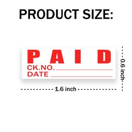 1000 pcs Paid Stickers 0.6×1.6 Inch Retail Merchandise Labels Thank You for Your Purchase Stickers for Supermarkets Stores