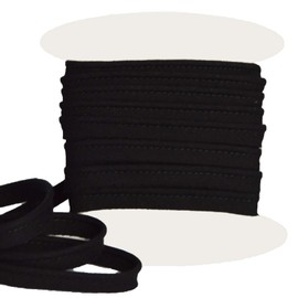 designers-factory Cotton flanged insert piping cord - available in several colours - Flanged piping cord for cushions (Black, By 5 meters)