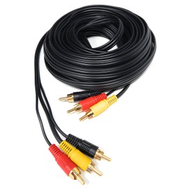 DRUT 10m 3 RCA to 3 RCA Phono Male Plug Triple Jack Cable AV Audio Video Composite Lead 33ft