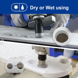 SHDIATOOL Diamond Core Drill Bits Hole Saw Kit for Porcelain Tile Ceramic Marble Brick Vacuum Brazed Cutter Set 10-Piece （6/8/10/13/19/25/32/51mm +10mm+SDS Plus