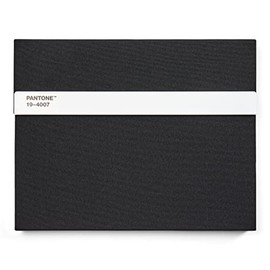 Pantone Notebook unlined with pen and ruler, 160 pages, external dimensions L x W x D 240 x 190 x 20 mm, black 19-4007