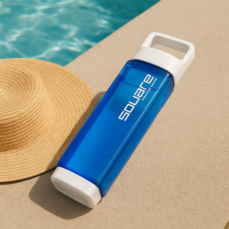 Square Water Bottle Leak Proof 25oz | Easy Clean Water