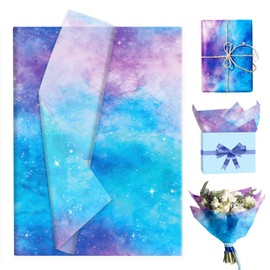 JOINFANXIN 100 Sheets Blue Purple Gradient Tissue Paper, DIY Gifts Wrapping Paper Decoration for Wedding Birthday Party DIY Crafts Supplies, 13.8 x 19.7 inches