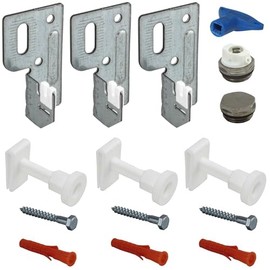 Jabema 3 x Radiator Mounting with Bracket and 1 x 1/2 Inch Plug Set, Wall Console Radiator Bracket, Radiator Bracket Mounting Bracket