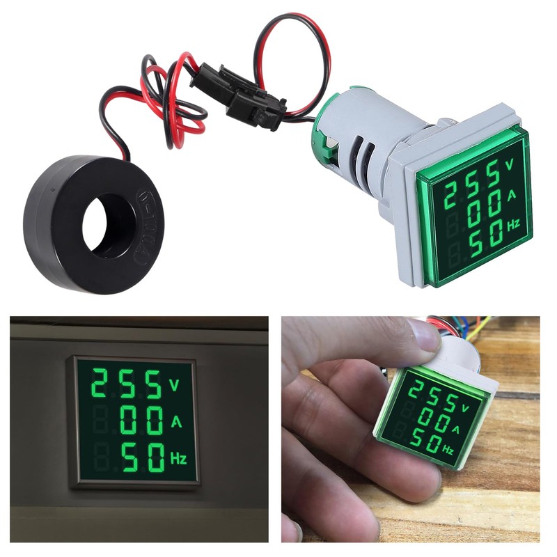 XIITIA 3pcs 3 in 1 60-500V 0-100A AC Digital Ammeter