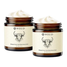 WEUD Crema de Cebo de Res con Balsamo de Miel, 2PCS Tallow Honey Balm, Crema de Cebo para Facial, Loción Corporal, Pies, Manos, Sebo de Res para la