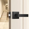 Probrico Matte Black Passage Door Levers, Square Hall Closet Handles,