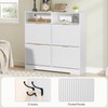 MAHANCRIS Shoe Storage Cabinet, Freestanding Shoe Organizer with 4 Flip