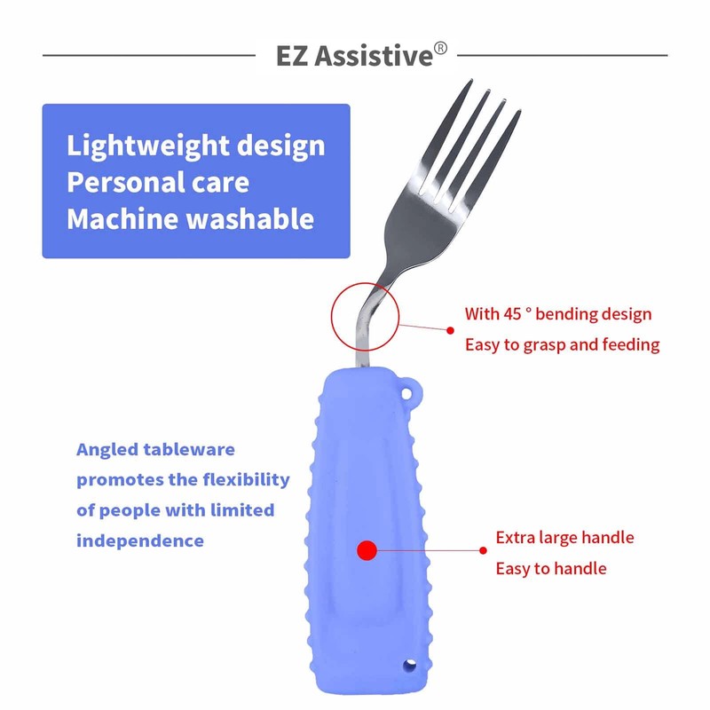 EZ Assistive - Cuchara adaptativa y tenedor fácil de sostener