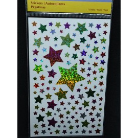 Recollections Multi Colored Stars Holographic Stickers Sheet
