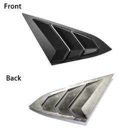 Thenice for 10th Gen Civic Rear Side Window Louvers Racing Style Triangular Window Glass Blinds Compatible with Honda Civic Sedan 2021 2020 2019 2018 2017 2016 -Matt Black