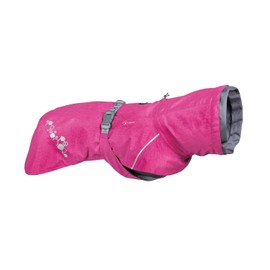 Hurtta Monsoon Coat II ECO, Wet Weather Dog Raincoat Coat, Ruby, 16 in