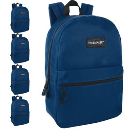 Trail maker 24 Pack Classic 17 Inch Backpacks in Bulk Wholesale Back Packs for Boys and Girls