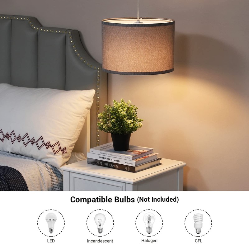 DEWENWILS Plug in Wall Light, Hanging Lamp with 15ft Clear